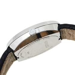 Gucci Silver Stainless Steel Leather U-Play 129.4 Women's Wristwatch 35 mm