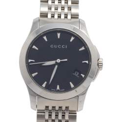 Pre Owned Gucci Black Stainless Steel G-Timeless YA126501 Women's Wristwatch 27 mm