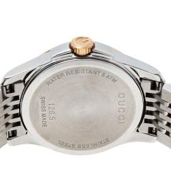 Pre Owned Gucci Black Two Tone Stainless Steel G-Timeless YA126512 Women's Wristwatch 27 mm