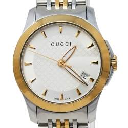 Gucci Silver Two-Tone Stainless Steel G-Timeless YA126505 Women's Wristwatch 27 mm