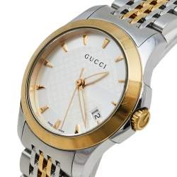Gucci Silver Two-Tone Stainless Steel G-Timeless YA126505 Women's Wristwatch 27 mm