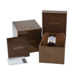 Pre Owned Gucci Black Stainless Steel Web Twirl Large YA112417 Women's Wristwatch 33 mm
