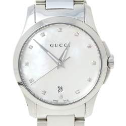 Gucci Mother of Pearl Stainless Steel G-Timeless YA126542 Women's Wristwatch 27 mm