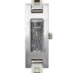 مملوكة مسبقًا Gucci Grey Stainless Steel 3900L Women's Wristwatch 12 mm