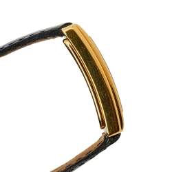 Gucci Two Tone Gold Plated Stainless Steel Leather Vintage 2600L Women's Wristwatch 19 mm