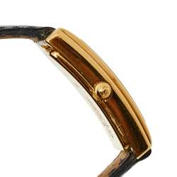Gucci Two Tone Gold Plated Stainless Steel Leather Vintage 2600L Women's Wristwatch 19 mm