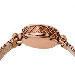 Pre Owned Gucci Mother Of Pearl Rose Gold Tone Stainless Steel Diamond Diamantissima YA141562 Women's Wristwatch 22 mm