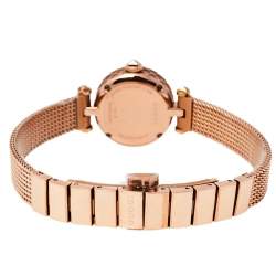 Pre Owned Gucci Mother Of Pearl Rose Gold Tone Stainless Steel Diamond Diamantissima YA141562 Women's Wristwatch 22 mm