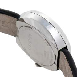 Gucci Black Stainless Steel Leather 129.5 U-Play Women's Wristwatch 27 mm