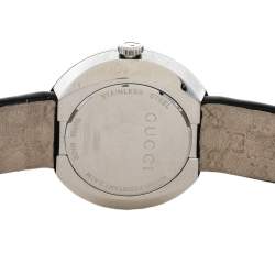 Gucci Black Stainless Steel Leather 129.5 U-Play Women's Wristwatch 27 mm