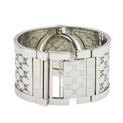 Pre Owned Gucci White Stainless Steel Twirl YA112424 Women's Wristwatch 23 mm 