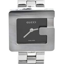 Pre Owned Gucci Black Stainless Steel G-Series 3600L Women's Wristwatch 23 mm