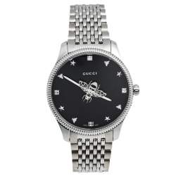 Gucci Black Stainless Steel G-Timeless YA1264154 Women's Wristwatch 36 mm 