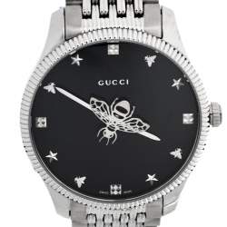 Gucci Black Stainless Steel G-Timeless YA1264154 Women's Wristwatch 36 mm 