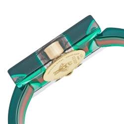 Gucci Skeleton Plexiglass Gold Plated Stainless Steel 143.5 Women's Wristwatch 24 mm