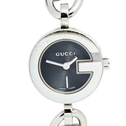 Pre Owned Gucci Black Stainless Steel 107 Series YA107503 Women's Wristwatch 22 mm 