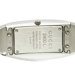 Gucci Silver Stainless Steel Vintage 2400L Women's Wristwatch 22 mm