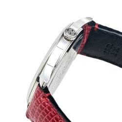 Gucci Red Mother Of Pearl Stainless Steel Lizard Skin Leather G-Timeless 126.4 Women's Wristwatch 36 mm