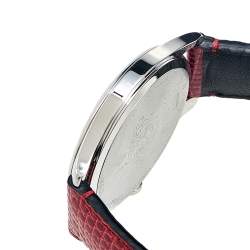 Gucci Red Mother Of Pearl Stainless Steel Lizard Skin Leather G-Timeless 126.4 Women's Wristwatch 36 mm