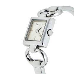 Pre Owned Gucci Silver Stainless Steel Tornabuoni YA120502 Women's Wristwatch 19 mm