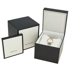 Gucci Mother of Pearl Two Tone Stainless Steel G-Timeless 126.5 Women's Wristwatch 27 mm