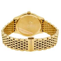 Gucci Silver Sunburst Yellow Gold PVD Coated Stainless Steel G-Timeless 126.4 Women's Wristwatch 36 mm