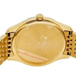 Gucci Silver Sunburst Yellow Gold PVD Coated Stainless Steel G-Timeless 126.4 Women's Wristwatch 36 mm