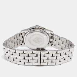 Pre Owned Gucci Mother of Pearl Stainless Steel Diamond G-Class YA055510 Women's Wristwatch 27 mm