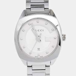 Gucci White Diamond Stainless Steel GG2570 YA142504 Women's Wristwatch 29 mm