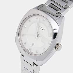 Gucci White Diamond Stainless Steel GG2570 YA142504 Women's Wristwatch 29 mm