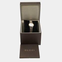 Pre Owned Gucci Silver Two Tone Stainless Steel G-Timeless YA126511 Women's Wristwatch 27 mm