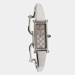Gucci Mother of Pearl Stainless Steel Horsebit 1500L Women's Wristwatch 12 mm