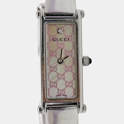 Gucci Mother of Pearl Stainless Steel Horsebit 1500L Women's Wristwatch 12 mm