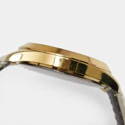 Gucci White Gold Plated Stainless Steel Leather G-Timeless 126.4 Women's Wristwatch 38 mm