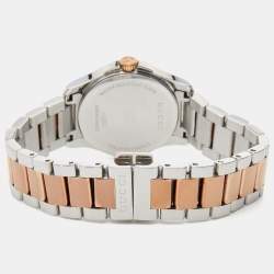  Gucci Mother Of Pearl Two-Tone Stainless Steel Diamond YA126544 Women's Wristwatch 27 mm