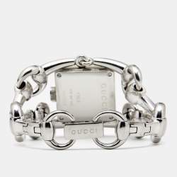 Gucci Mother of Pearl Stainless Steel Diamond Signoria Horsebit 116.3 Women's Wristwatch 25 mm