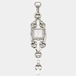 Gucci Mother of Pearl Stainless Steel Diamond Signoria Horsebit 116.3 Women's Wristwatch 25 mm