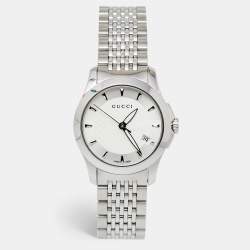 Gucci Silver Stainless Steel G-Timeless 126.5 Women's Wristwatch 27 mm