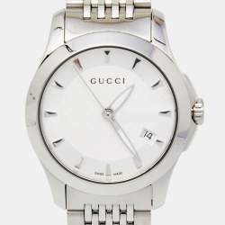 Gucci Silver Stainless Steel G-Timeless 126.5 Women's Wristwatch 27 mm