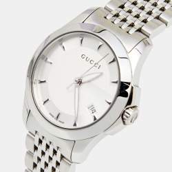 Gucci Silver Stainless Steel G-Timeless 126.5 Women's Wristwatch 27 mm