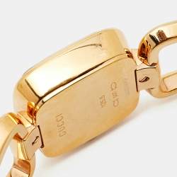 Pre Owned Gucci Mother of Pearl Rose Gold Plated Stainless Steel G-Series 125.5 Women's Wristwatch 24 mm