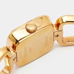 Pre Owned Gucci Mother of Pearl Rose Gold Plated Stainless Steel G-Series 125.5 Women's Wristwatch 24 mm