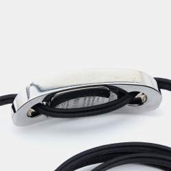 Pre Owned Gucci Black Stainless Steel Leather 6100L Women's Wristwatch 14 mm