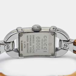 Gucci Silver Stainless Steel Bamboo 6800L Women's Wristwatch 16 mm