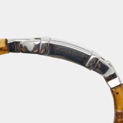 Gucci Silver Stainless Steel Bamboo 6800L Women's Wristwatch 16 mm