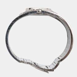 Pre Owned Gucci Brown Stainless Steel Leather Twirl YA112433 Women's Wristwatch 33 mm 