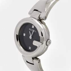 Pre Owned Gucci Black Stainless Steel Guccissima YA134501 Women's Wristwatch 27 mm