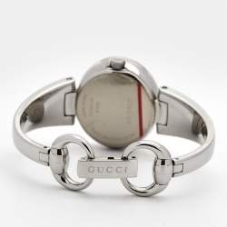 Pre Owned Gucci Black Stainless Steel Guccissima YA134501 Women's Wristwatch 27 mm