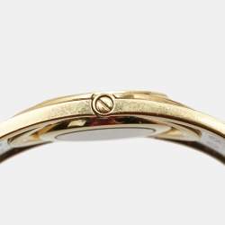Pre Owned Gucci Brown Two Tone Stainless Steel Leather Twirl YA112434 Women's Wristwatch 33 mm