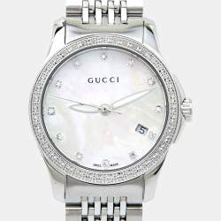 Gucci Mother Of Pearl Stainless Steel G-Timeless YA126508 Women's Wristwatch 27 mm